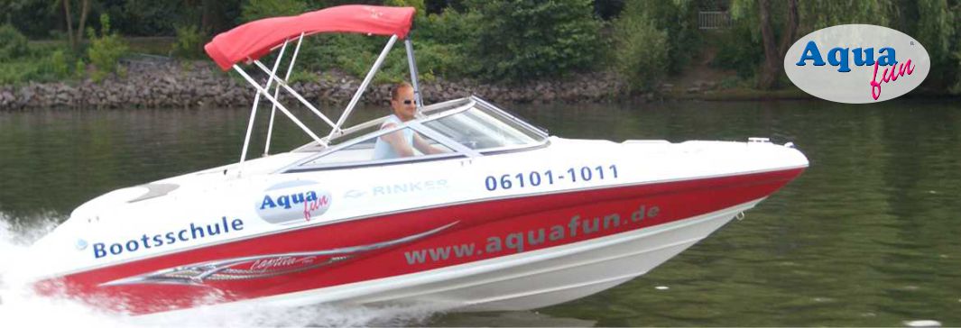 Aqua fun Bootsschule Bad Vilbel Schulungsboot auf dem Main